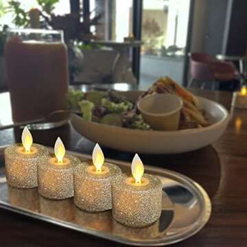 LULUBRO Gold Led Tea Lights for Elegant Occasions | 6 Pack