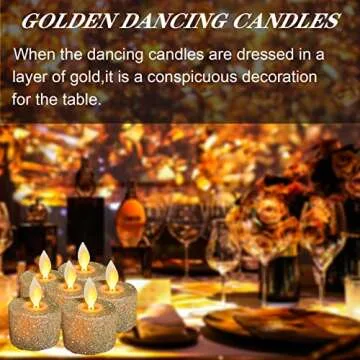 LULUBRO Gold Led Tea Lights for Elegant Occasions | 6 Pack