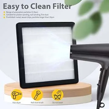 faruijie Dust Collector - Nail Dental Polishing Vacuum Dust Suction Upgraded Powerful Dust Extractor with FAN and LED Dual Function for Nail Woodworking