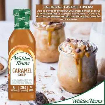 Walden Farms Caramel (2 bottles) SYRUP, Sugar Free, Calorie Free, Fat Free, Carb Free, Gluten Free (24 oz) by Walden Farms