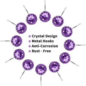 MitoVilla Purple Shower Curtain Hooks Rings, Metal Shower Hooks for Shower Curtain Liner, Purple Rust Proof Shower Rings for Curtain Accessories and Bathroom Shower Rod, 12 Pack Bathroom Set