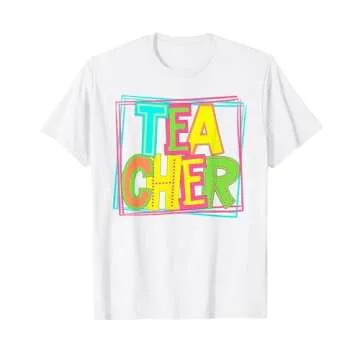 Neon Retro Teacher Cute Teacher Team New Teacher Back to Sch T-Shirt