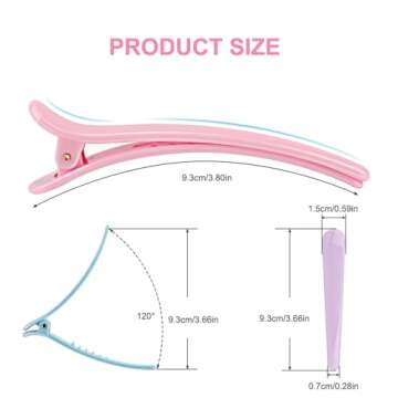 Rioa Hair Clips - 12 Pack Multicolor Plastic Duck Teeth Clips for Women's Styling and Sectioning. No...