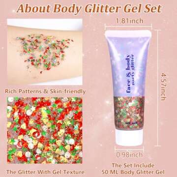 Boko 50ML Body Glitter Gel for Face and Body Shine