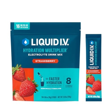 Liquid I.V.® Hydration Multiplier - Strawberry | Electrolyte Powder Drink Mix | 1 Pack (16 Servings)