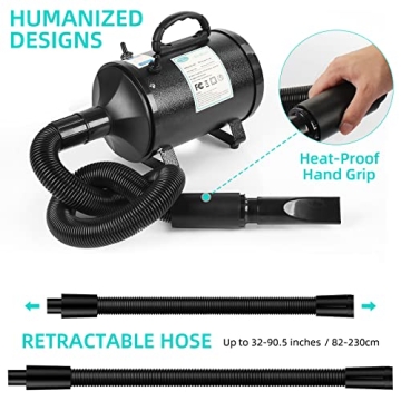 WINNIE HOME Dog Hair Dryer, Powerful 3.2HP for Pets