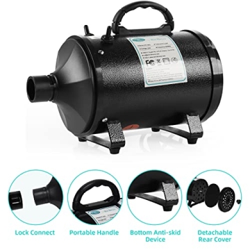 WINNIE HOME Dog Hair Dryer, Powerful 3.2HP for Pets