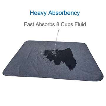 Peepeego Non-Slip Dog Pad 65 x 48, Washable Puppy Pads with Fast Absorbent, Waterproof for Training,...