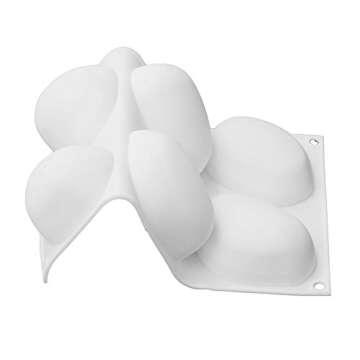 D&B Kitchen Tools New Arrival Silicone Super Vivid Elliptical Pebble Stone Baking Pan for Cakes Mousse Dessert Non Stick Mold Tools, Bakeware, Cake Pans, White