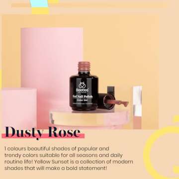 beetles Gel Nail Polish, 1Pcs 0.5Oz 15ml Dusty Rose Nail Polish Dried-Rose Dusty Pink Fall Soak Off ...