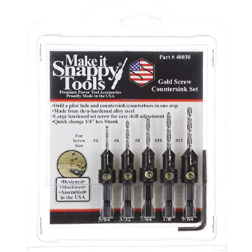 Snappy Tools Quick-Change 5-Pc. Countersink Drill Bit Set