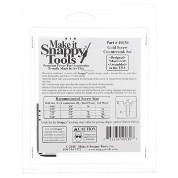 Snappy Tools Quick-Change 5-Pc. Countersink Drill Bit Set