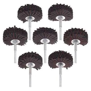 Rocaris 7 Pack Abrasive Cloth Flap Wheel 1/4-Inch Shank for Woodworking Root Carving Furniture Polis...