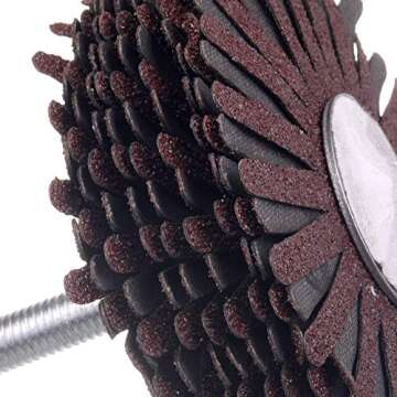 Rocaris 7 Pack Abrasive Cloth Flap Wheel 1/4-Inch Shank for Woodworking Root Carving Furniture Polishing 80, 120, 150, 180, 240, 320, 400 Grit