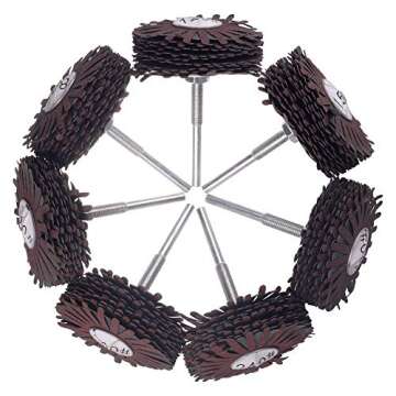 Rocaris 7 Pack Abrasive Cloth Flap Wheel 1/4-Inch Shank for Woodworking Root Carving Furniture Polishing 80, 120, 150, 180, 240, 320, 400 Grit