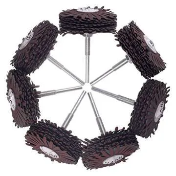 Rocaris 7 Pack Abrasive Cloth Flap Wheel 1/4-Inch Shank for Woodworking Root Carving Furniture Polishing 80, 120, 150, 180, 240, 320, 400 Grit