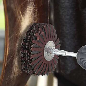 Rocaris 7 Pack Abrasive Cloth Flap Wheel 1/4-Inch Shank for Woodworking Root Carving Furniture Polishing 80, 120, 150, 180, 240, 320, 400 Grit