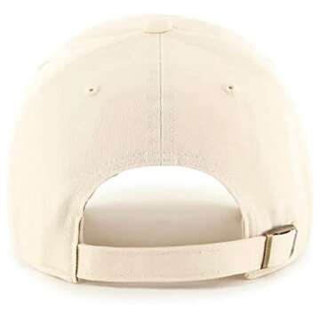 47 unisex-adult Los Angeles Dodgers Clean Up Adjustable Strapback Natural White Hat, Off-white, One Size