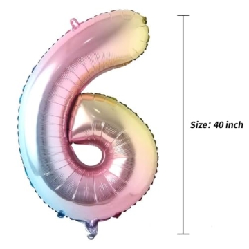 40 Inch Rainbow Number Foil Balloon for All Celebrations