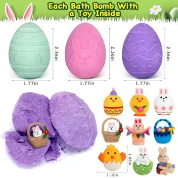 Easter Bubble Bath Bombs with Toy Surprise for Kids