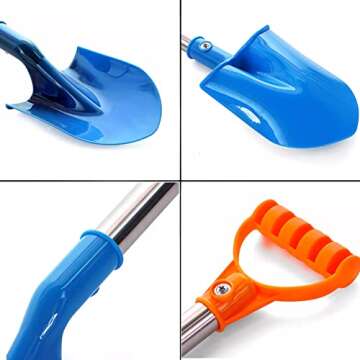 Heavy Duty Beach Shovels for Kids - 4 Pack of 16 Inch Vibrant Colors for Summer Fun