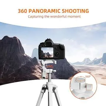 55" Phone Tripod -PHOPIK Extendable Tripod Stand with Shutter-Video Tripod with 360 Panorama and 1/4” Mounting Screw for iPhone/Android/Sport Camera-Phone Holder for Smartphone-Upgrade White