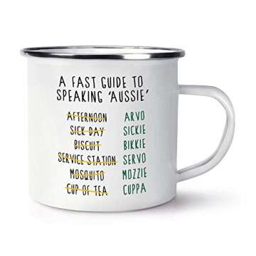 A Fast Guide To Speaking Aussie Retro Enamel 11 oz Ceramic Glossy Mug With C-handle Australia Austra...