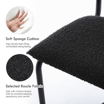 ONEVOG Boucle Bar Stools with Rattan Backs Set of 2