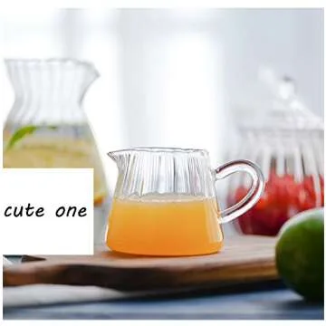 CHOOLD Creative Embossed Stripe Clear Crystal Glass Creamer Pitcher/Serving Pitcher/Sauce Pitcher/Milk Coffee Creamer Jug for Kitchen(4/5.5/9/12oz)