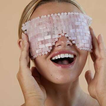 Skin Gym Rose Quartz Face Mask - Soothing, Stress Relief, Reduce Eye Bags, Dark Circles and Puffiness