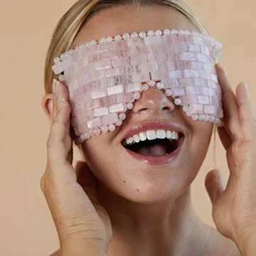 Skin Gym Rose Quartz Face Mask - Soothing, Stress Relief, Reduce Eye Bags, Dark Circles and Puffiness