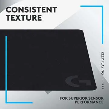 Logitech G240 Cloth Gaming Mouse Pad, Optimized for Gaming Sensors, Moderate Surface Friction, Non-Slip Mouse Mat - Black