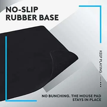Logitech G240 Cloth Gaming Mouse Pad, Optimized for Gaming Sensors, Moderate Surface Friction, Non-Slip Mouse Mat - Black