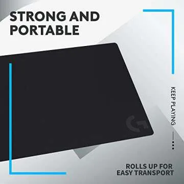 Logitech G240 Cloth Gaming Mouse Pad, Optimized for Gaming Sensors, Moderate Surface Friction, Non-Slip Mouse Mat - Black