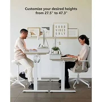 BANTI Electric Standing Desk with Adjustable Glass Top