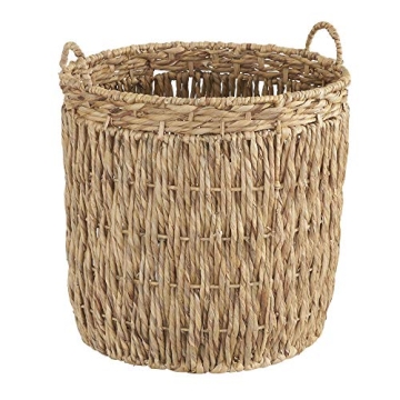 Household Essentials Brown Tall Round Wicker Storage Basket