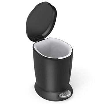 Simplehuman Compact Round Bathroom Trash Can for Small Spaces