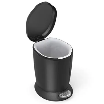 Simplehuman Compact Round Bathroom Trash Can for Small Spaces