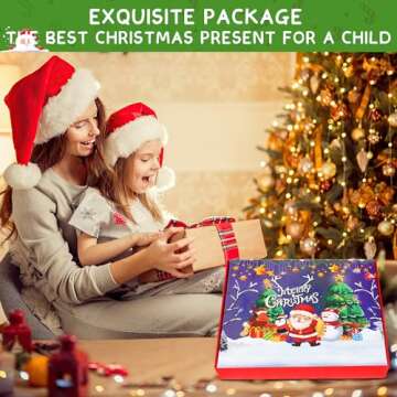 ONEKKA Felt Toddles Christmas Tree for Kids Xmas DIY Wall Hanging 32 Ornaments Children Gift with String Light (Without Battery)