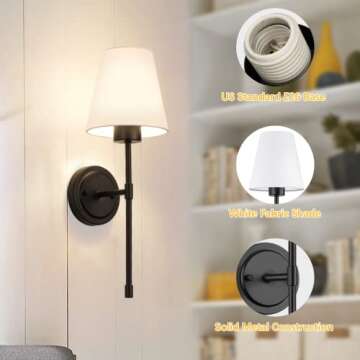 ShineTech Retro Wall Sconces Set of 2 for Elegant Lighting