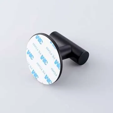 ZWTNBFST Adhesive Hooks 304 Stainless Steel Robe Hook Holder Heavy Coat Hook for Bathroom Kitchen Livingroom Garage Hotel Brushed Finish 2pcs (Matte Black)