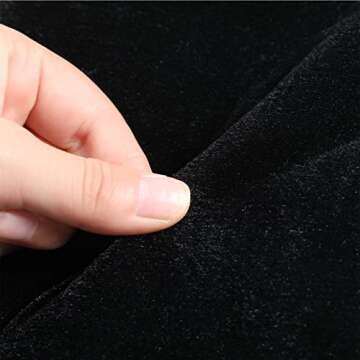 Juinipe Christmas Velvet Stocking 10 x 19 Inch Christmas Hanging Black Stockings Xmas Sock Spooky for Fireplace Christmas Tree Ornament Holiday Season Party Decorations (4 Pieces)