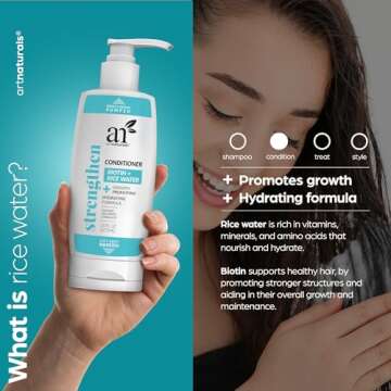 artnaturals RiceWater + Biotin Conditioner - Hydrating Hair Care