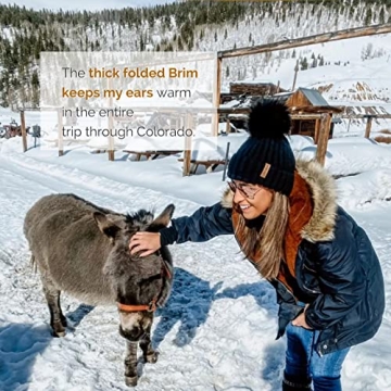 FURTALK Women's Winter Beanie with Faux Fur Pom