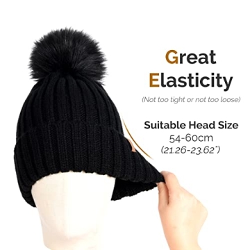 FURTALK Women's Winter Beanie with Faux Fur Pom