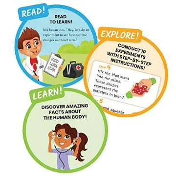 hand2mind Head to Toe Human Body Science Kit, Slime Kit, STEM Kit for Kids, Includes Kids Stethoscope That Works, Human Body Learning, Human Anatomy for Kids, Kids Doctor Kit, Homeschool Supplies