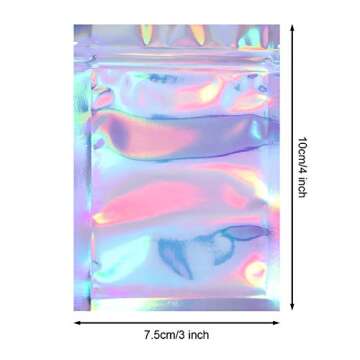 Blulu 100 Pieces Resealable Smell Foil Proof Bag Foil Pouch Flat Bag for Party Favor Food Storage(3 ...