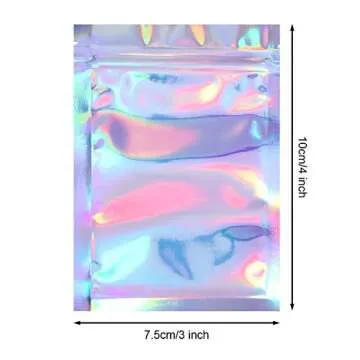 Blulu 100 Pieces Resealable Smell Foil Proof Bag Foil Pouch Flat Bag for Party Favor Food Storage(3 ...