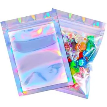 Blulu Resealable Foil Bags, 100 Pieces for Food Storage