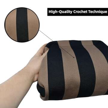 FEICHANGHAO Cloud Bag Clutch Handbag, Casual Crochet Evening Purse (Black and Brown)